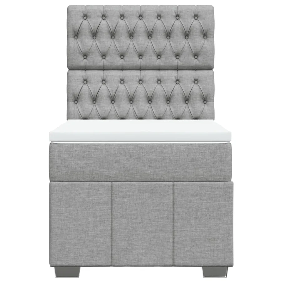 Sommier à lattes de lit avec matelas Gris clair 90x200 cm Tissu - 6