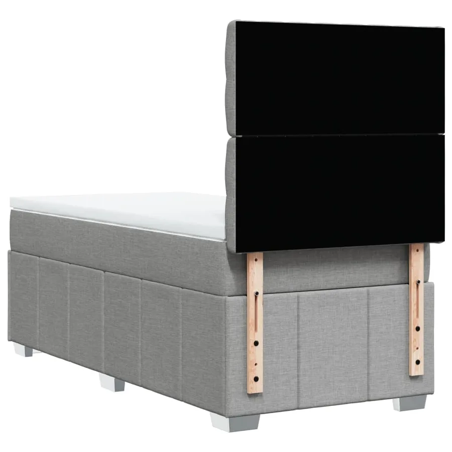 Sommier à lattes de lit avec matelas Gris clair 90x200 cm Tissu - 8