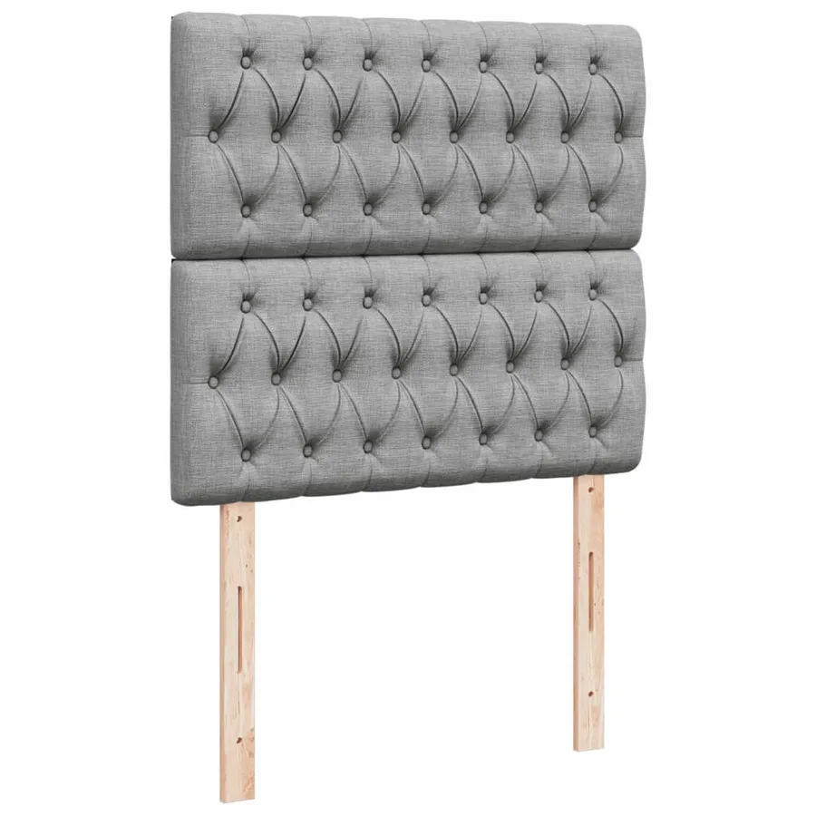 Sommier à lattes de lit avec matelas Gris clair 90x200 cm Tissu - 7