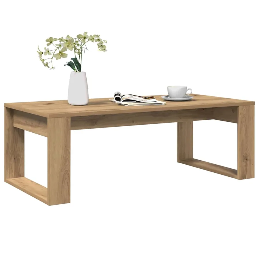Table basse chêne artisanal 102x50x35 cm bois d'ingénierie - 3
