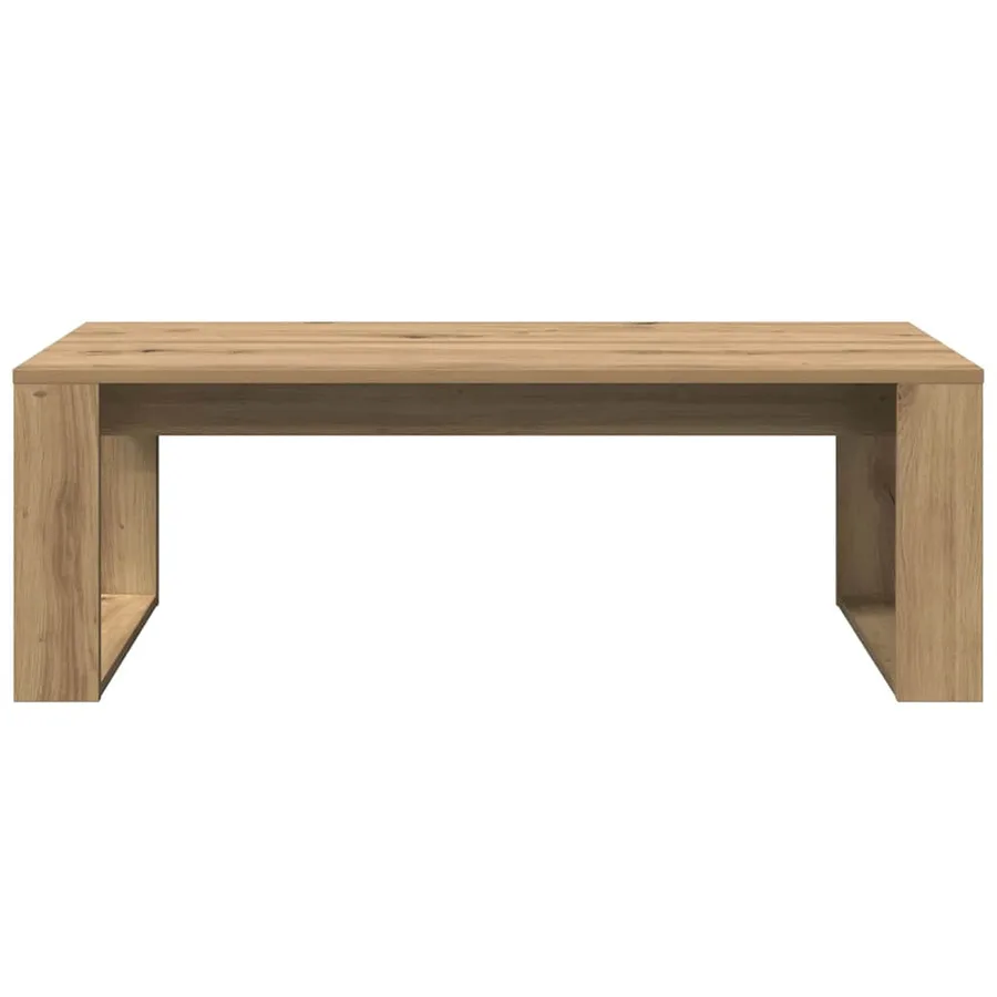 Table basse chêne artisanal 102x50x35 cm bois d'ingénierie - 4