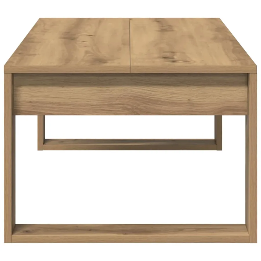 Table basse chêne artisanal 102x50x35 cm bois d'ingénierie - 5