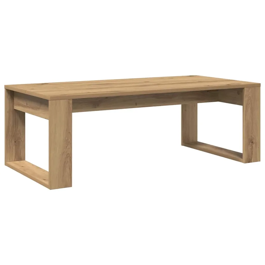Table basse chêne artisanal 102x50x35 cm bois d'ingénierie - 6