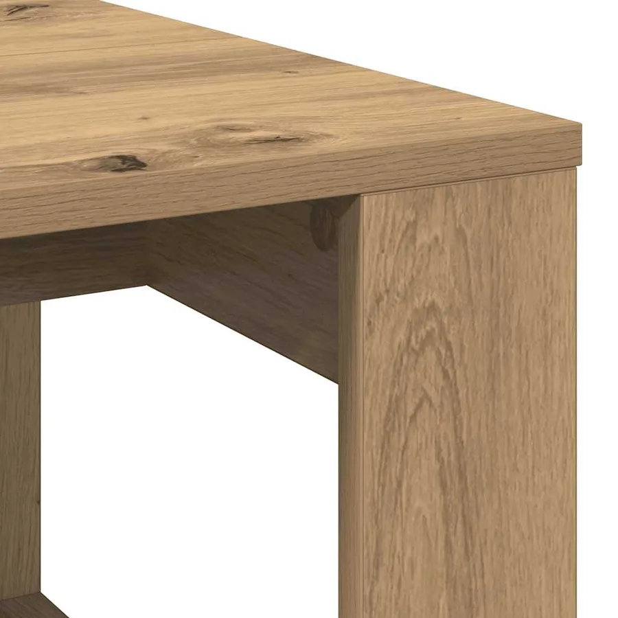 Table basse chêne artisanal 102x50x35 cm bois d'ingénierie - 7