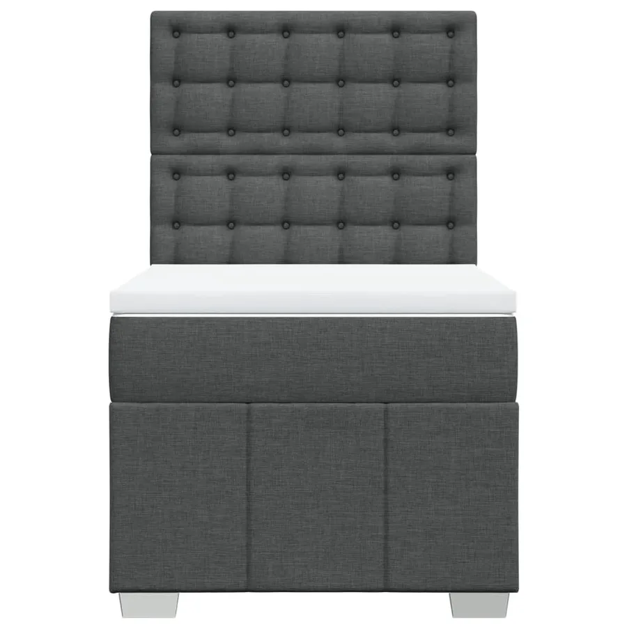 Sommier à lattes de lit avec matelas Gris foncé 90x200 cm Tissu - 4