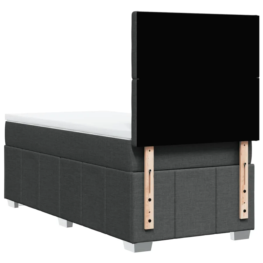 Sommier à lattes de lit avec matelas Gris foncé 90x200 cm Tissu - 6