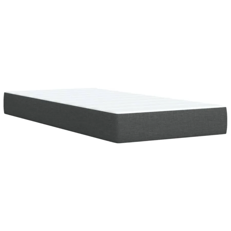 Sommier à lattes de lit avec matelas Gris foncé 90x200 cm Tissu - 10