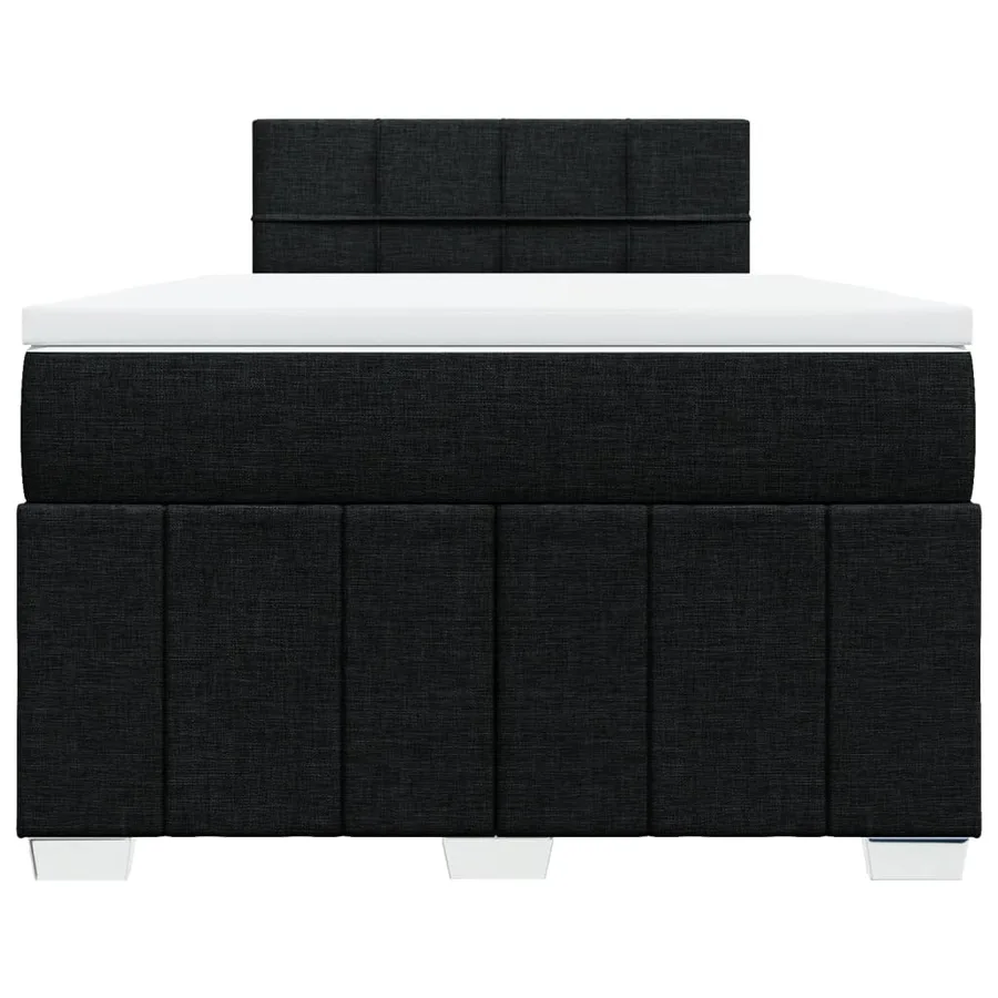 Sommier à lattes de lit avec matelas noir 120x190 cm tissu - 4