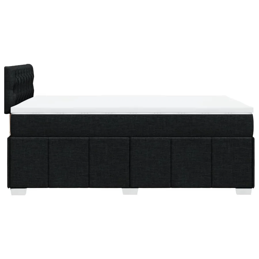 Sommier à lattes de lit avec matelas noir 120x190 cm tissu - 5