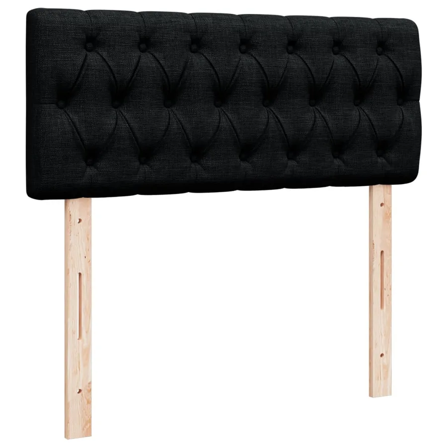 Sommier à lattes de lit avec matelas noir 120x190 cm tissu - 7