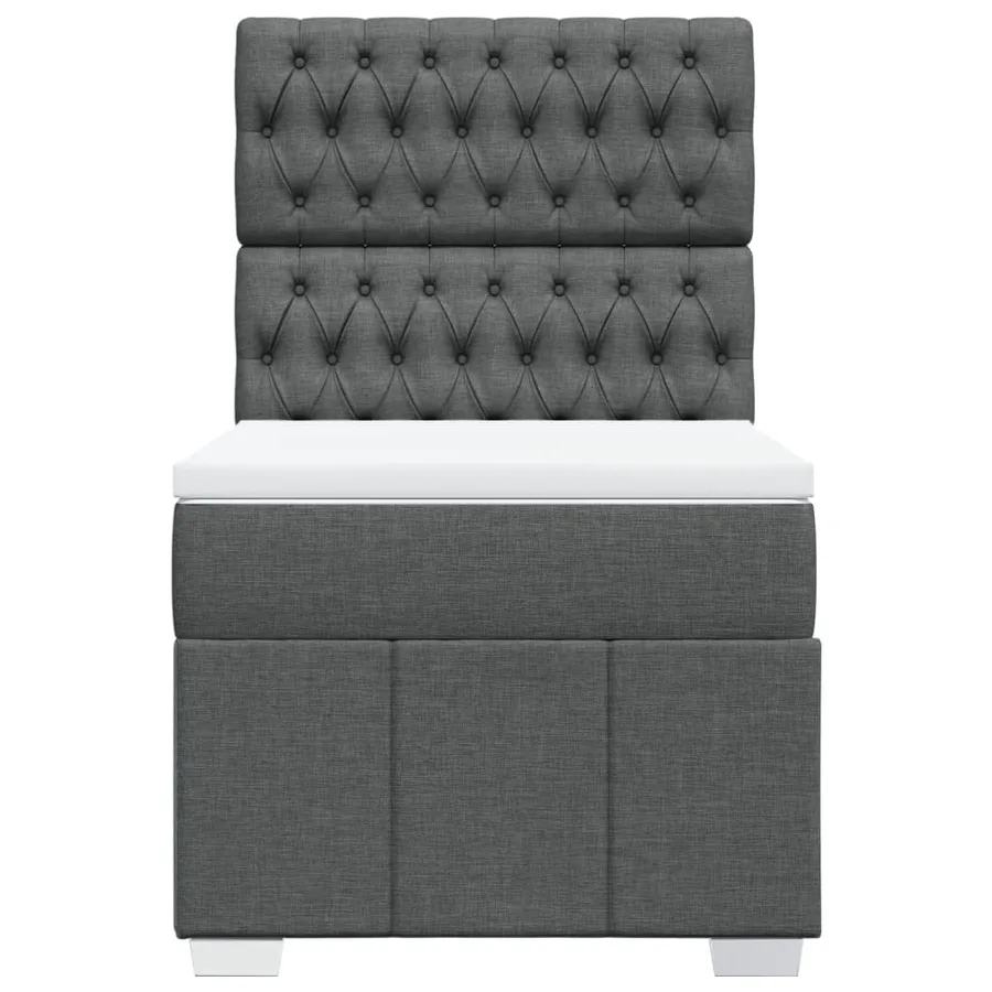 Sommier à lattes de lit avec matelas Gris foncé 100x200cm Tissu - 6