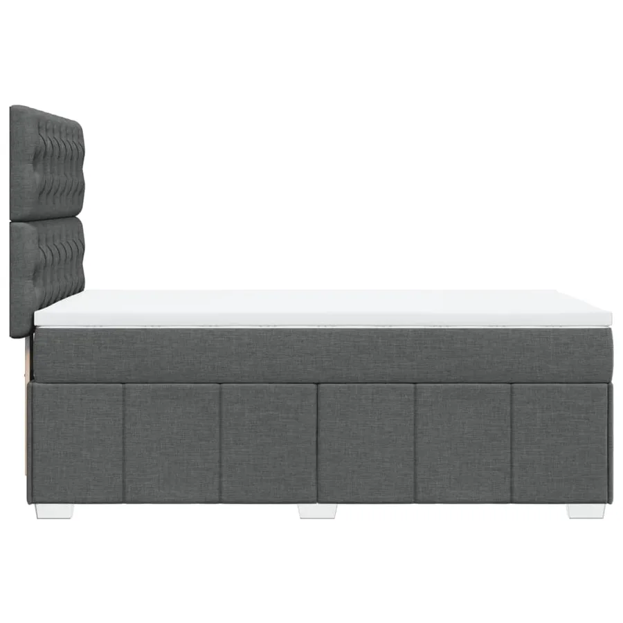 Sommier à lattes de lit avec matelas Gris foncé 100x200cm Tissu - 7