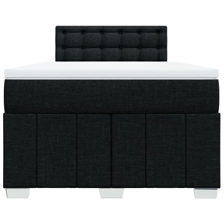 Sommier à lattes de lit avec matelas noir 120x190 cm tissu - 4
