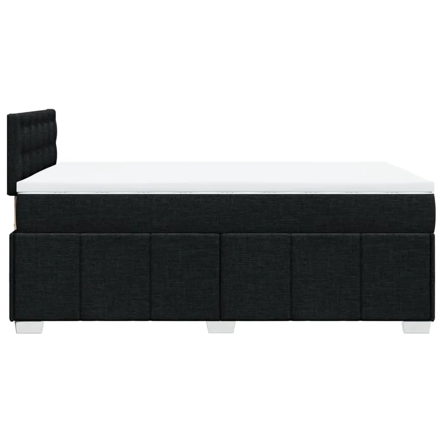 Sommier à lattes de lit avec matelas noir 120x190 cm tissu - 5