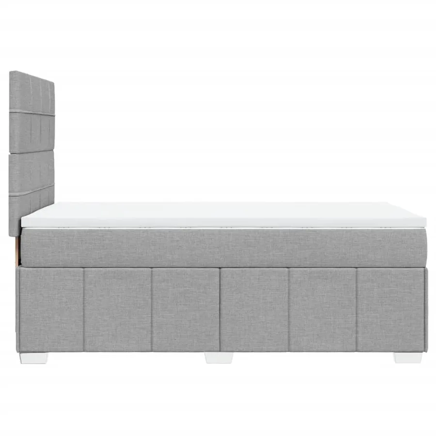 Sommier à lattes de lit avec matelas Gris clair 100x200cm Tissu - 5