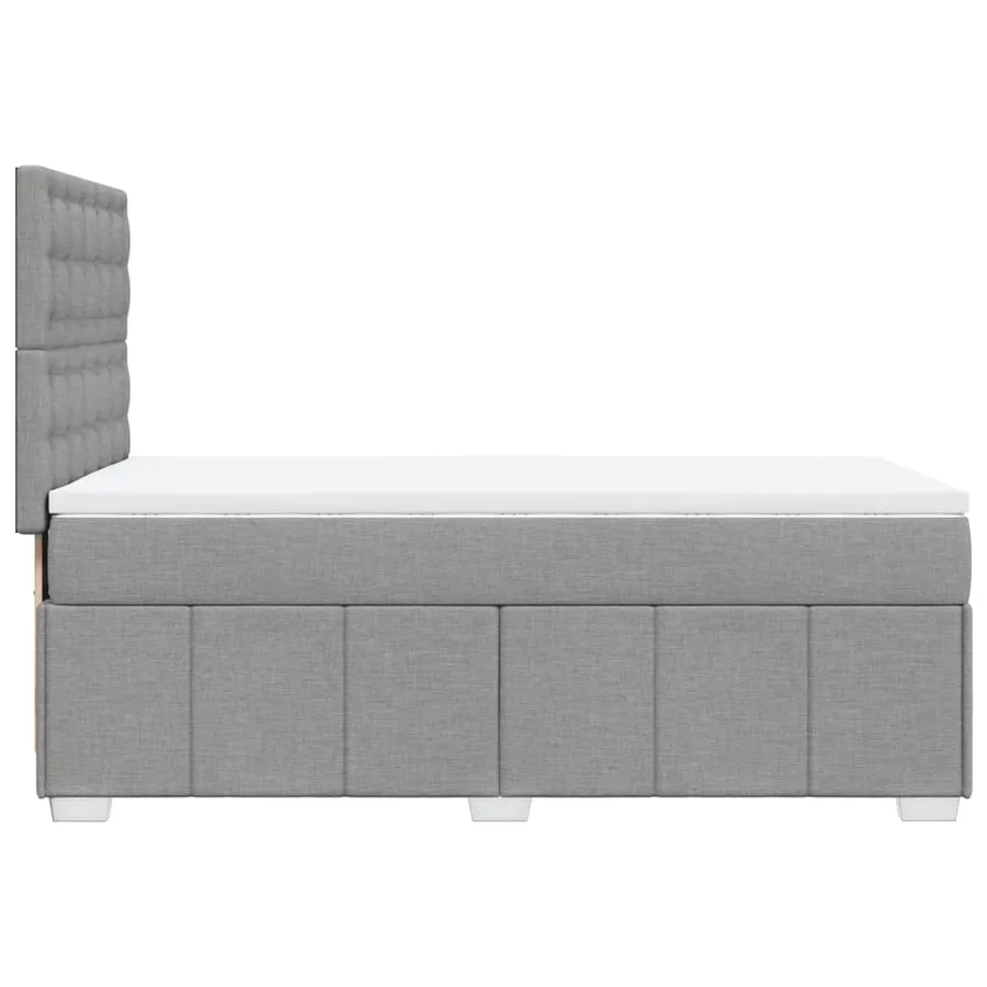Sommier à lattes de lit avec matelas Gris clair 100x200cm Tissu - 5