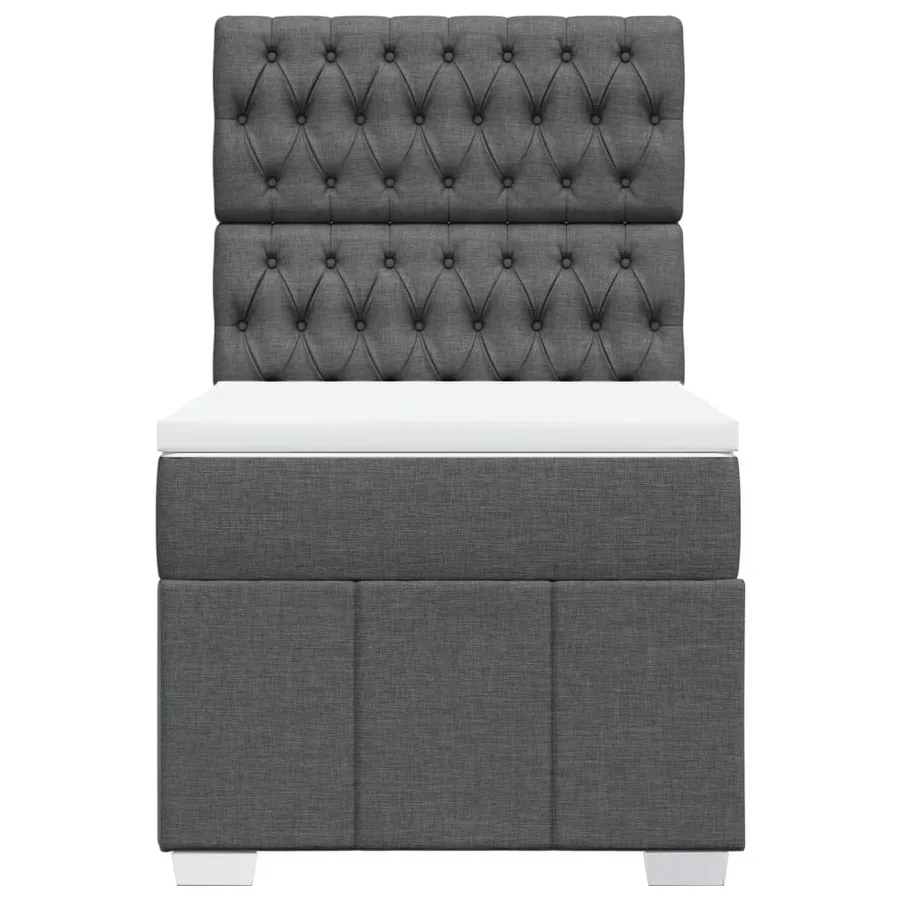 Sommier à lattes de lit avec matelas Gris foncé 100x200cm Tissu - 4