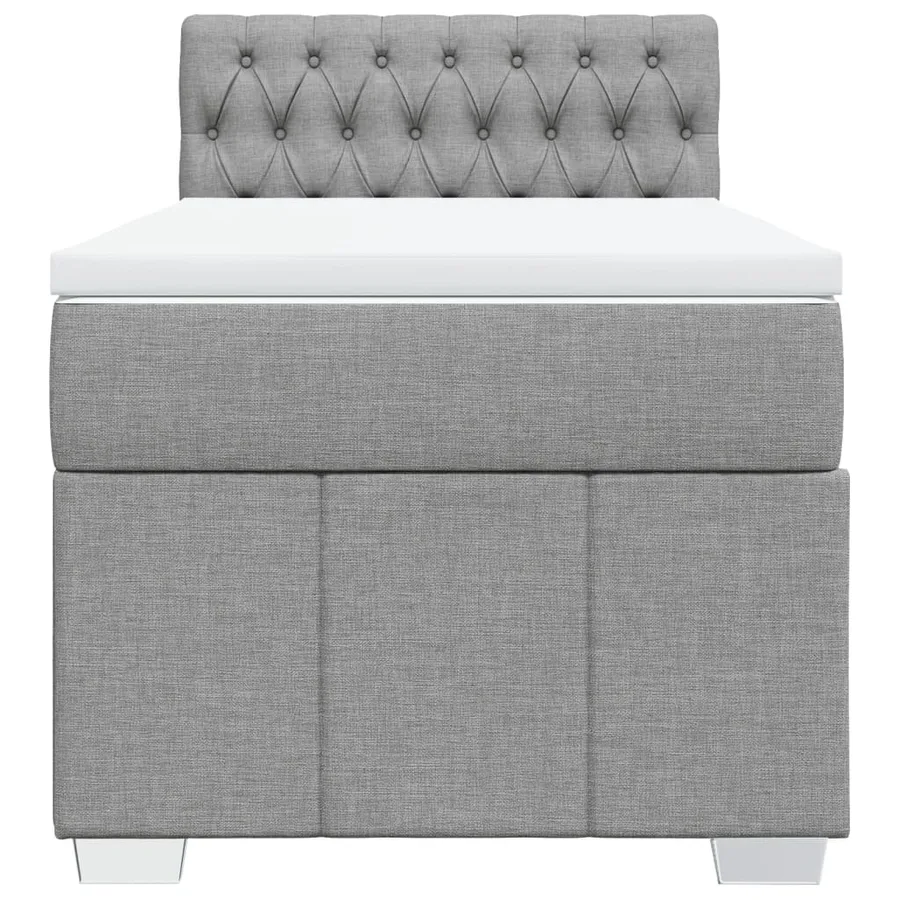 Sommier à lattes de lit avec matelas Gris clair 100x200cm Tissu - 6