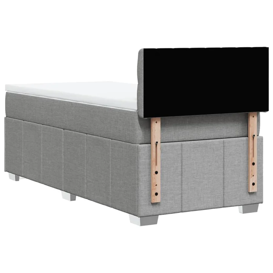 Sommier à lattes de lit avec matelas Gris clair 100x200cm Tissu - 8