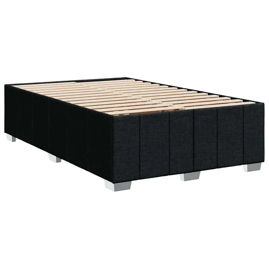 Sommier à lattes de lit avec matelas noir 120x190 cm tissu - 10