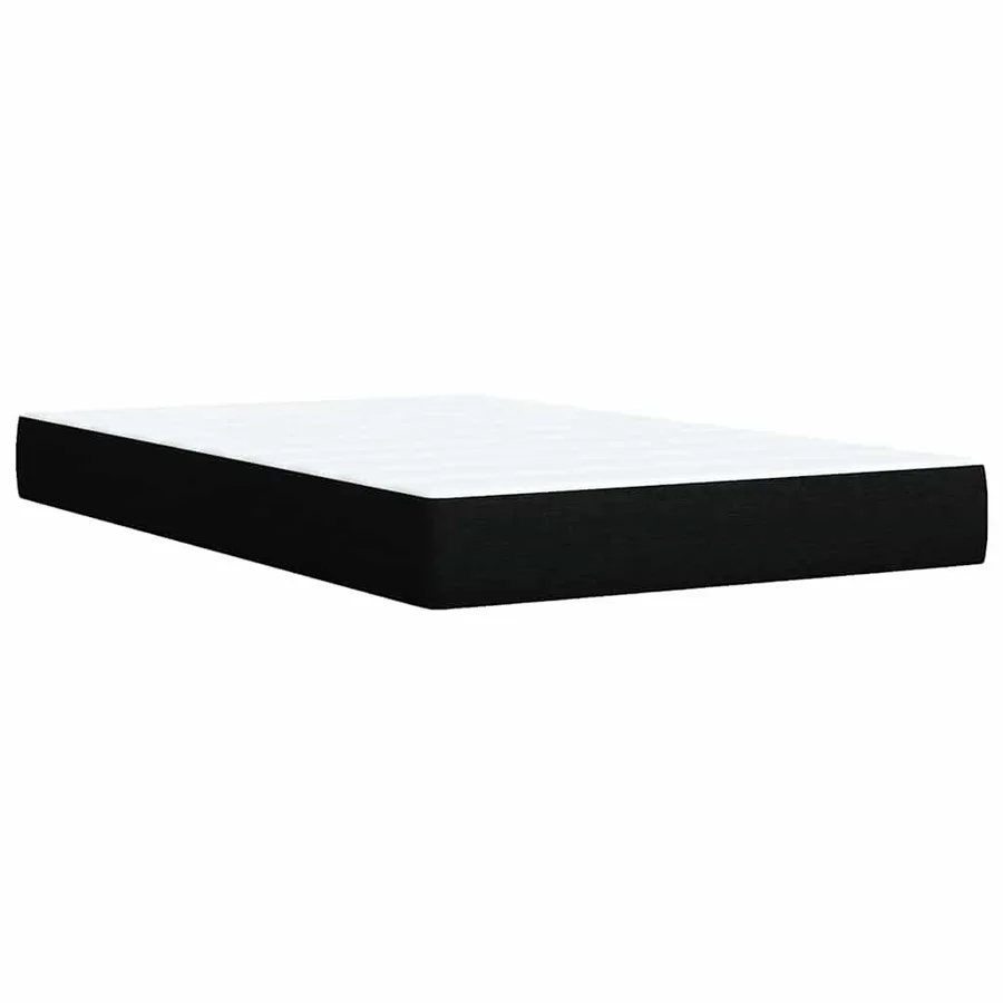 Sommier à lattes de lit avec matelas noir 120x190 cm tissu - 11