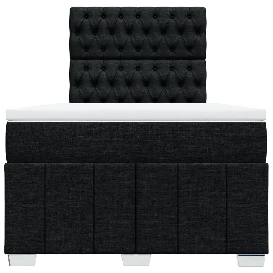 Sommier à lattes de lit avec matelas noir 120x190 cm tissu - 6