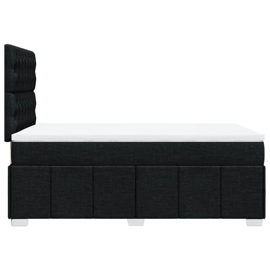 Sommier à lattes de lit avec matelas noir 120x190 cm tissu - 7