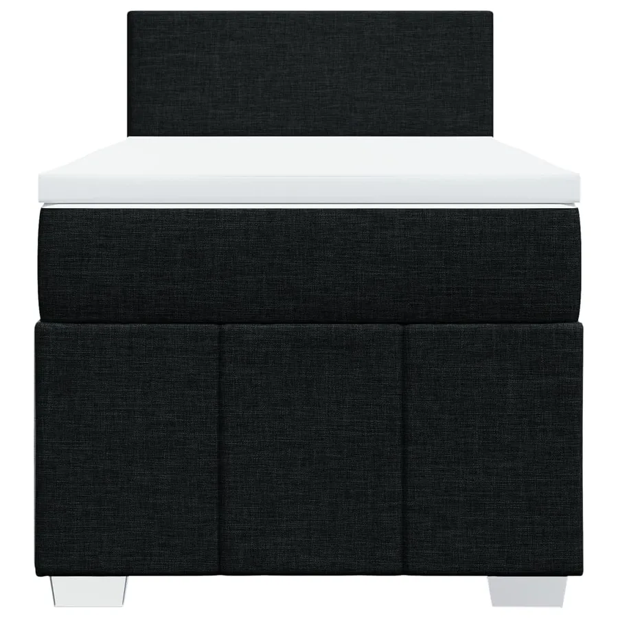 Sommier à lattes de lit avec matelas Noir 100x200 cm Tissu - 4