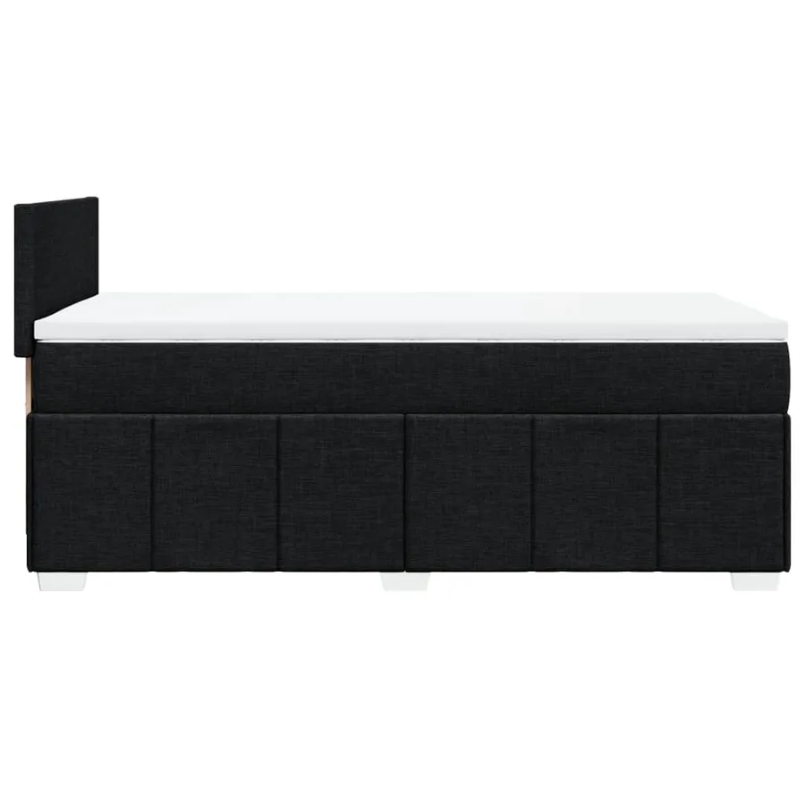 Sommier à lattes de lit avec matelas Noir 100x200 cm Tissu - 5