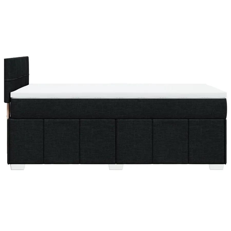 Sommier à lattes de lit avec matelas Noir 100x200 cm Tissu - 5