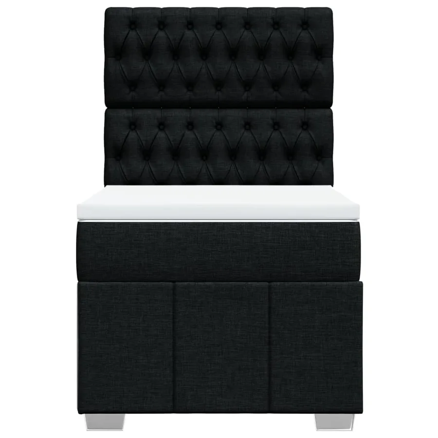 Sommier à lattes de lit avec matelas Noir 90x190 cm Tissu - 4