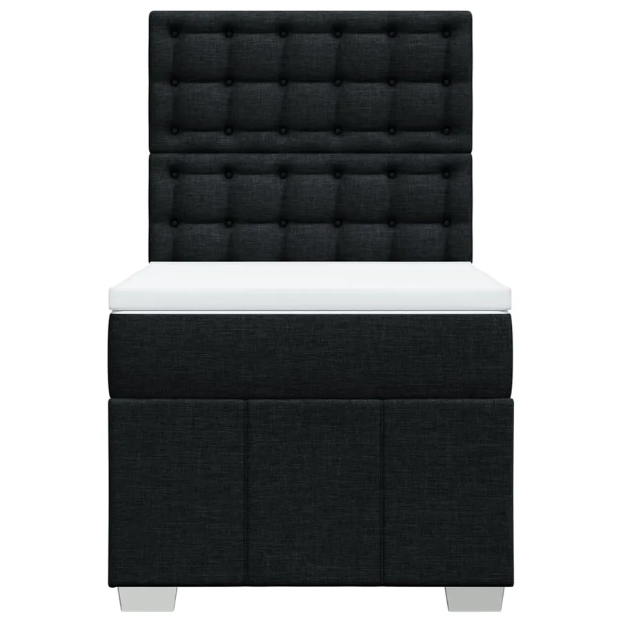Sommier à lattes de lit avec matelas Noir 90x190 cm Tissu - 4