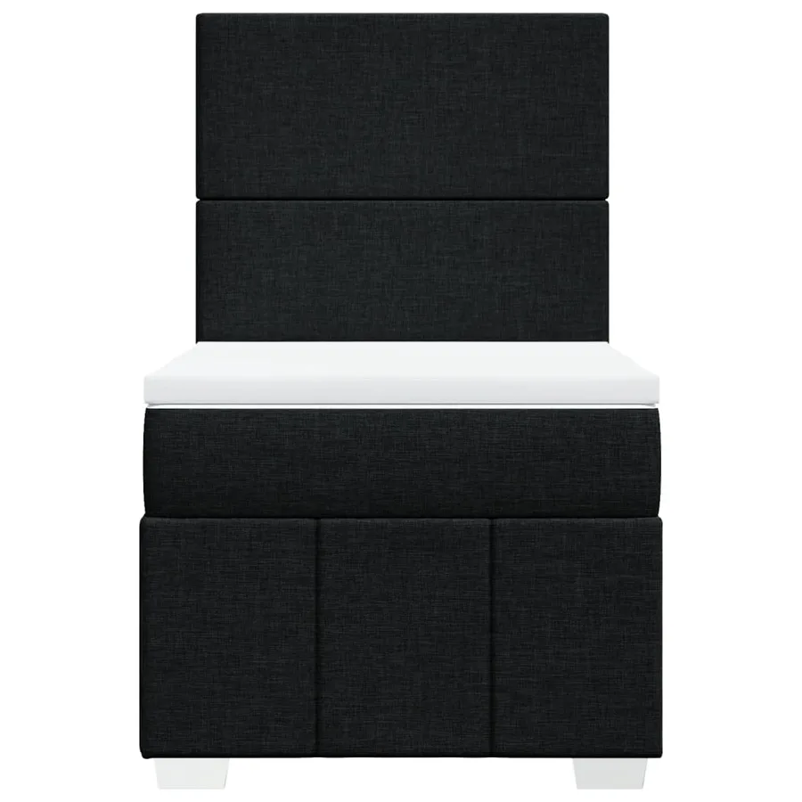 Sommier à lattes de lit avec matelas Noir 90x190 cm Tissu - 4