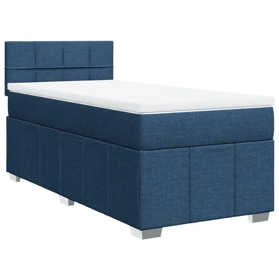 Sommier à lattes de lit avec matelas Bleu 90x200 cm Tissu - 2