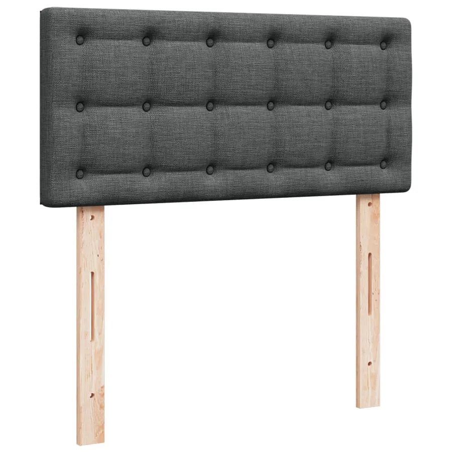 Sommier à lattes de lit et matelas Gris foncé 90x190 cm Tissu - 12