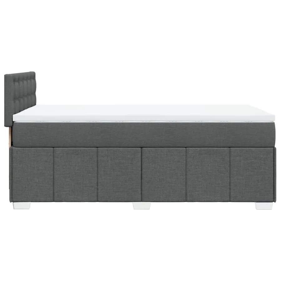 Sommier à lattes de lit et matelas Gris foncé 90x190 cm Tissu - 7