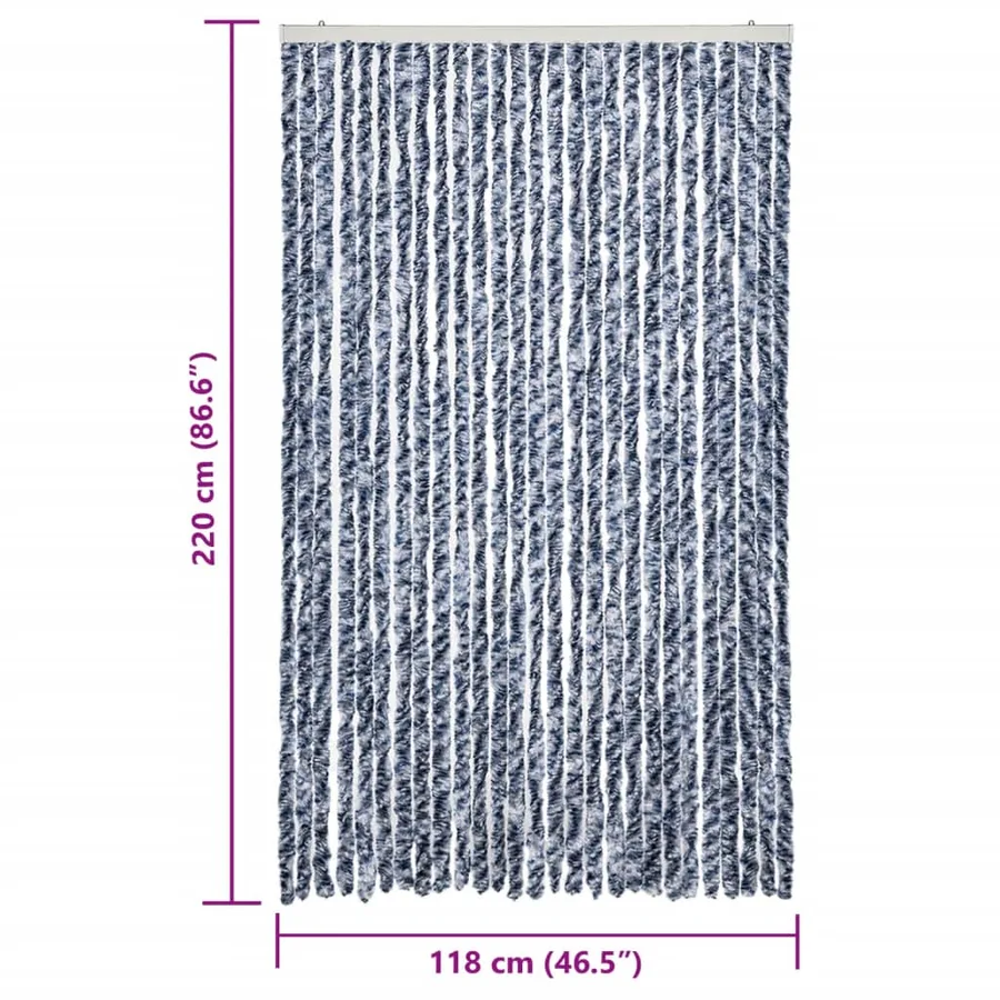Moustiquaire bleu et blanc 118x220 cm chenille - 7