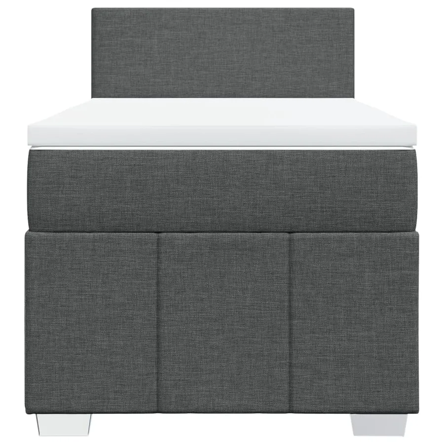 Sommier à lattes de lit et matelas Gris foncé 90x190 cm Tissu - 4