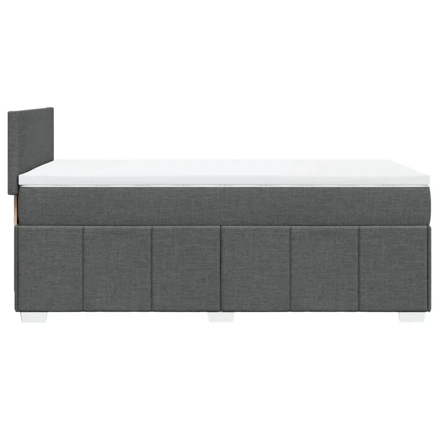 Sommier à lattes de lit et matelas Gris foncé 90x190 cm Tissu - 5