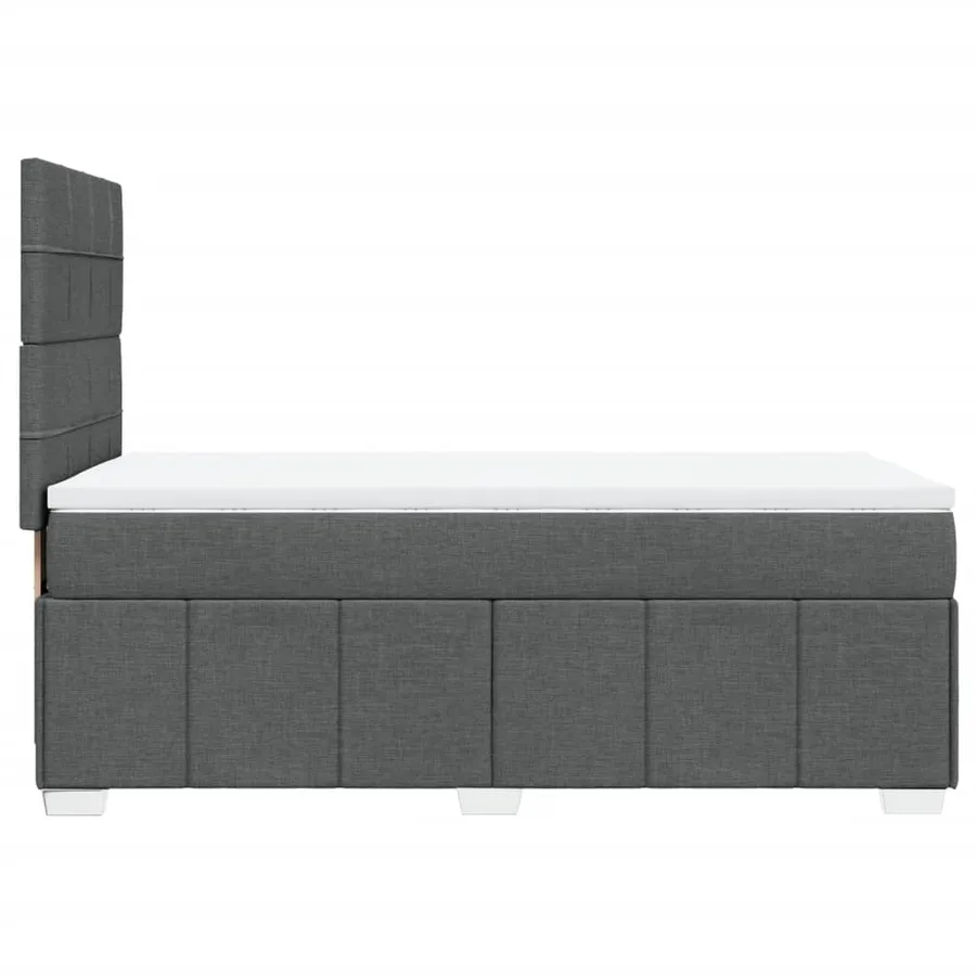 Sommier à lattes de lit et matelas Gris foncé 90x190 cm Tissu - 7