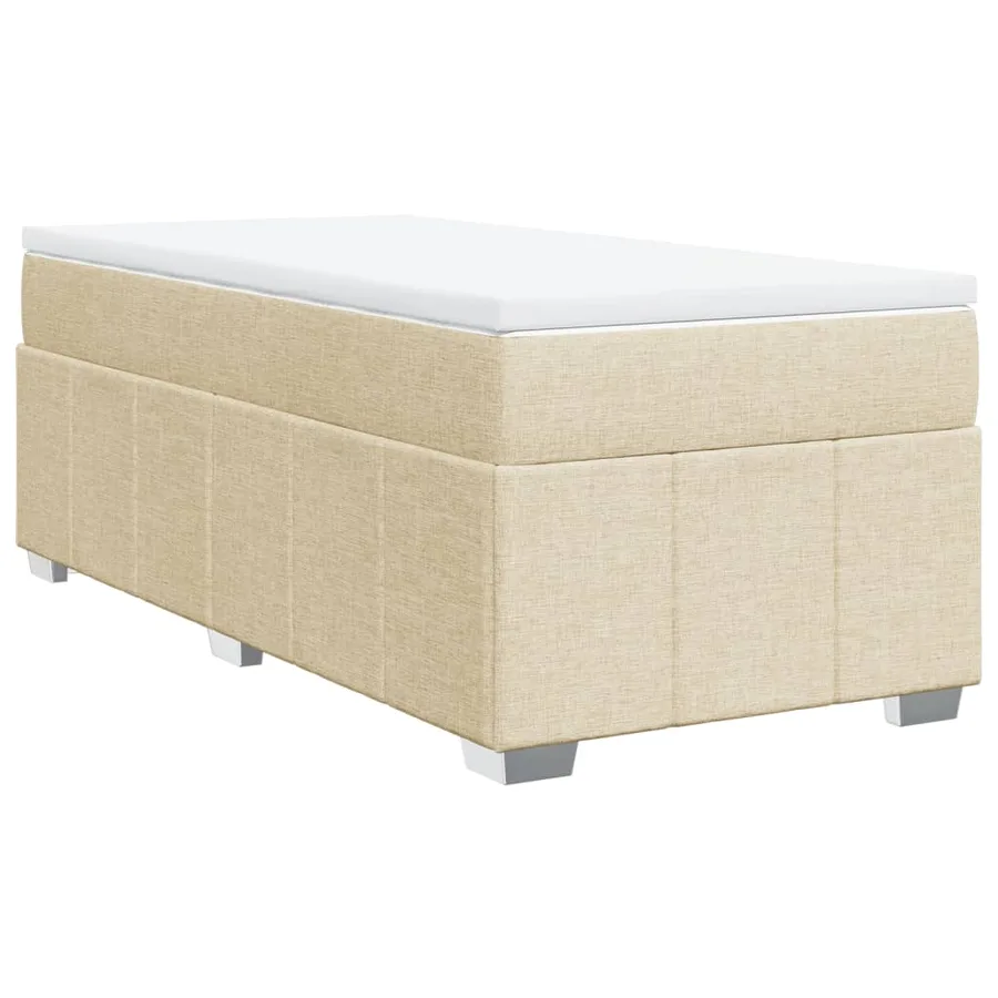 Sommier à lattes de lit avec matelas Crème 90x200 cm Tissu - 2