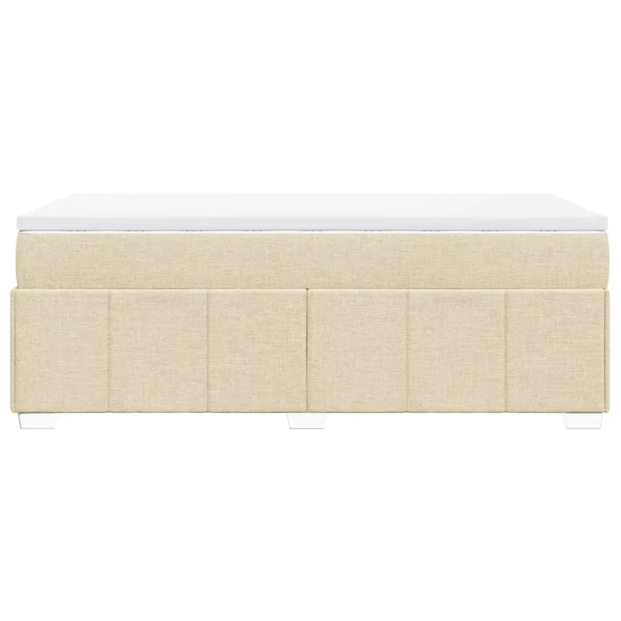 Sommier à lattes de lit avec matelas Crème 90x200 cm Tissu - 8