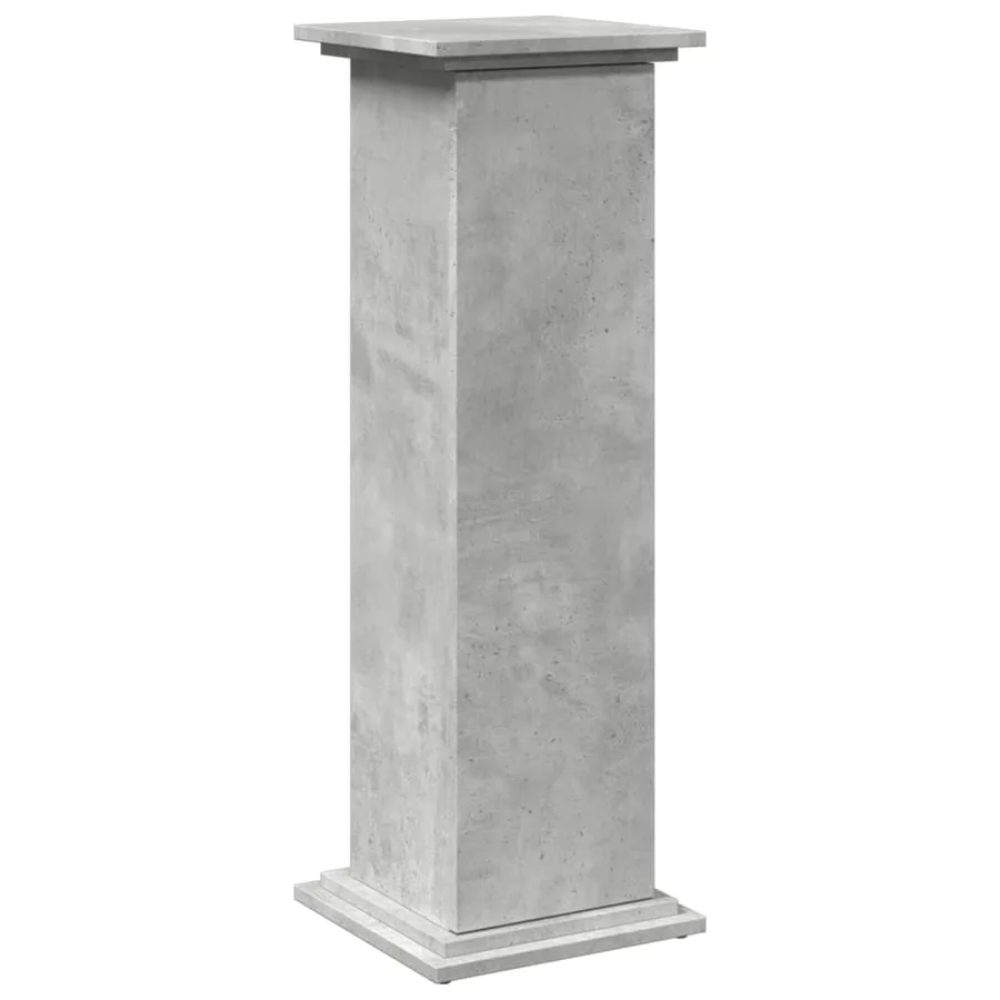 Piédestal avec rangement gris béton 31x30x90 cm bois ingénierie - 2