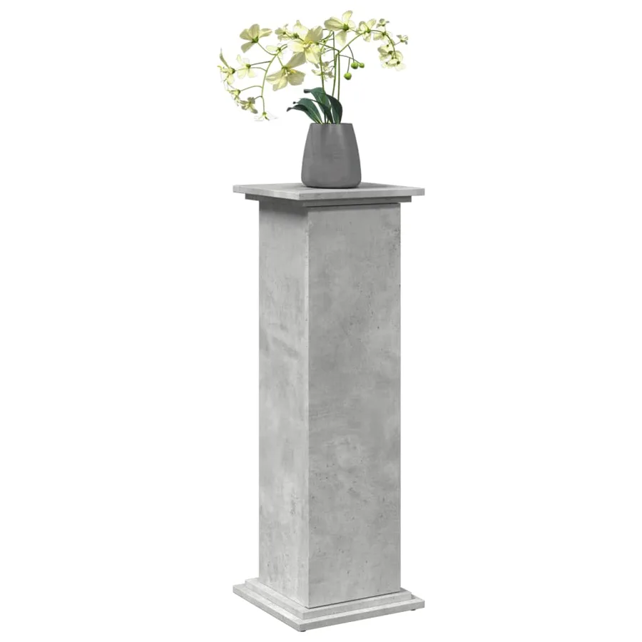 Piédestal avec rangement gris béton 31x30x90 cm bois ingénierie - 3