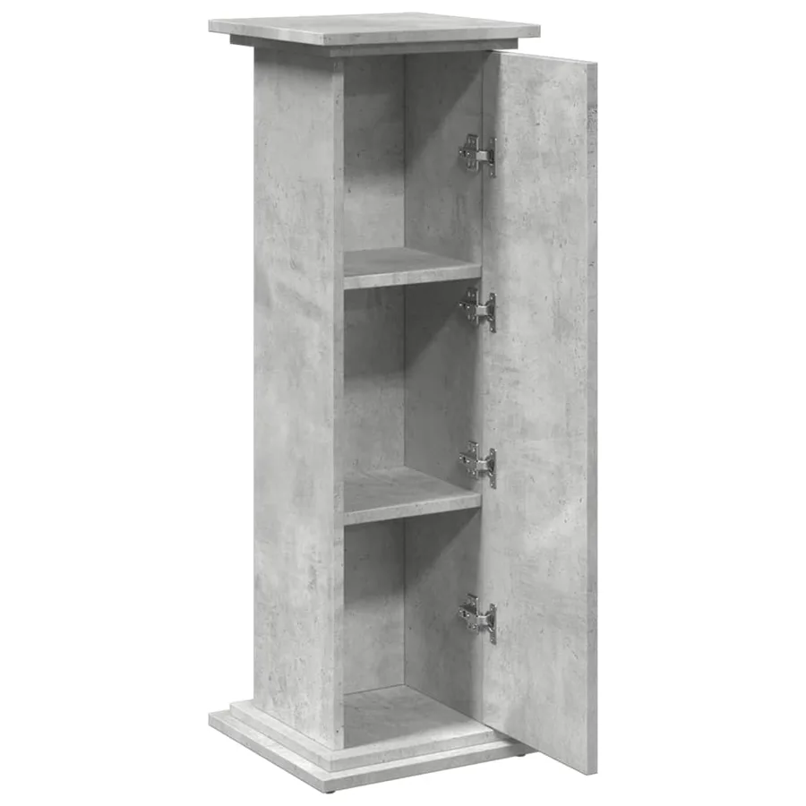 Piédestal avec rangement gris béton 31x30x90 cm bois ingénierie - 6
