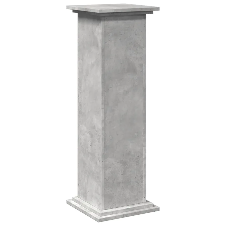 Piédestal avec rangement gris béton 31x30x90 cm bois ingénierie - 8