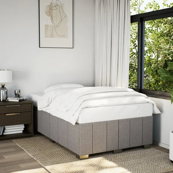 Cadre de lit sans matelas taupe 120x190 cm tissu