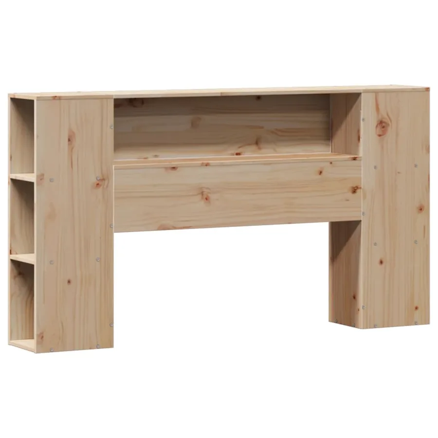 Lit bibliothèque sans matelas 160x200 cm bois massif de pin - 7