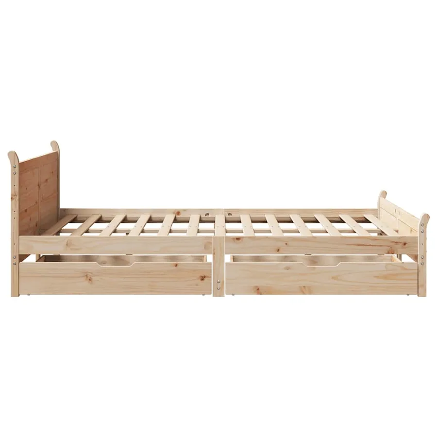 Cadre de lit sans matelas 120x190 cm bois de pin massif - 7