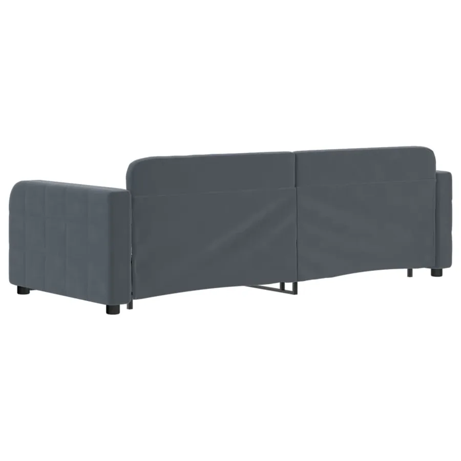 Lit de jour avec gigogne sans matelas gris foncé 80x200 cm - 5